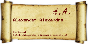 Alexander Alexandra névjegykártya