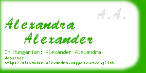 alexandra alexander business card